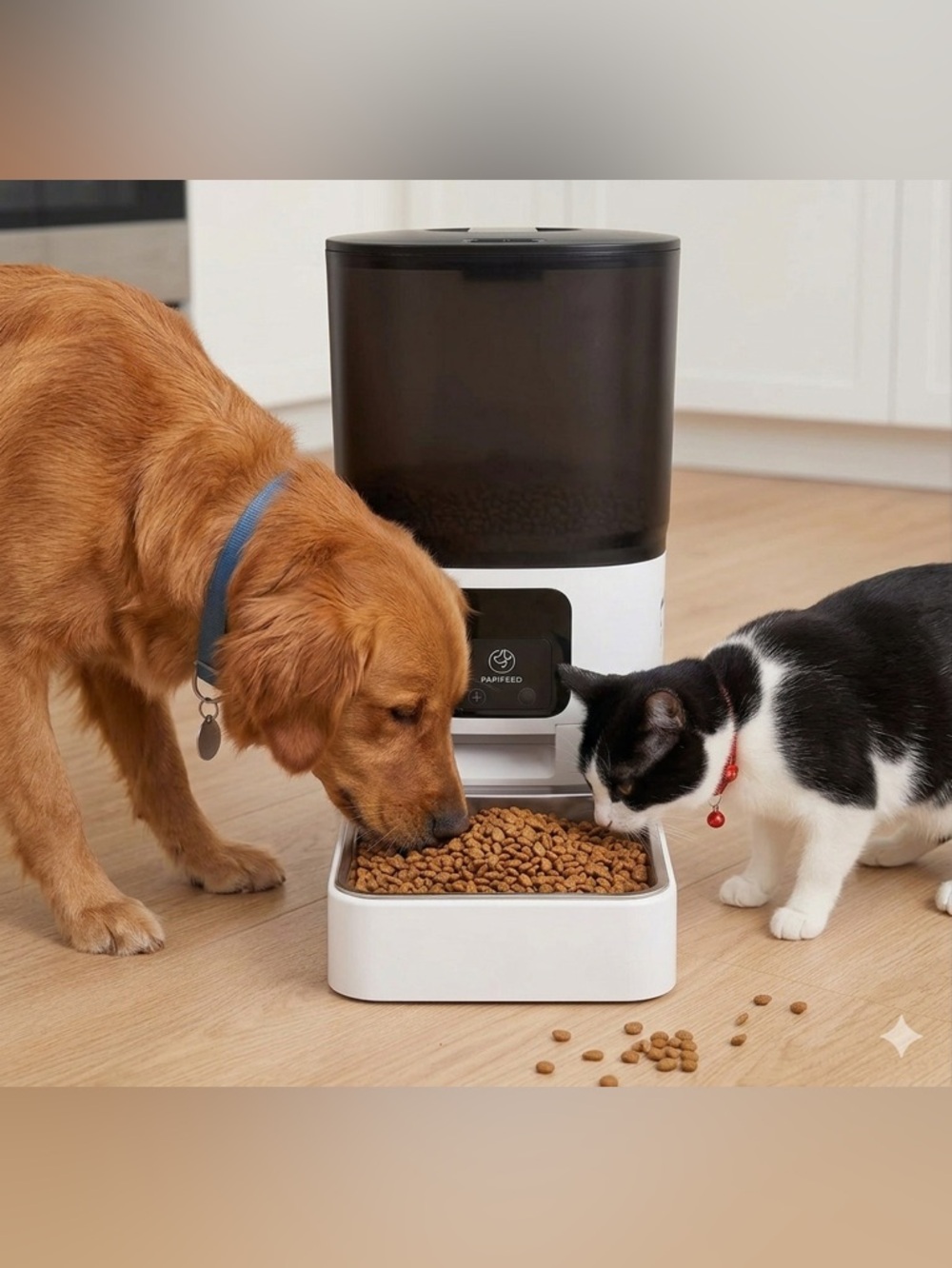 Wi-Fi Automatic Food Dispenser for Dogs and Cats ,App Control, BLACK